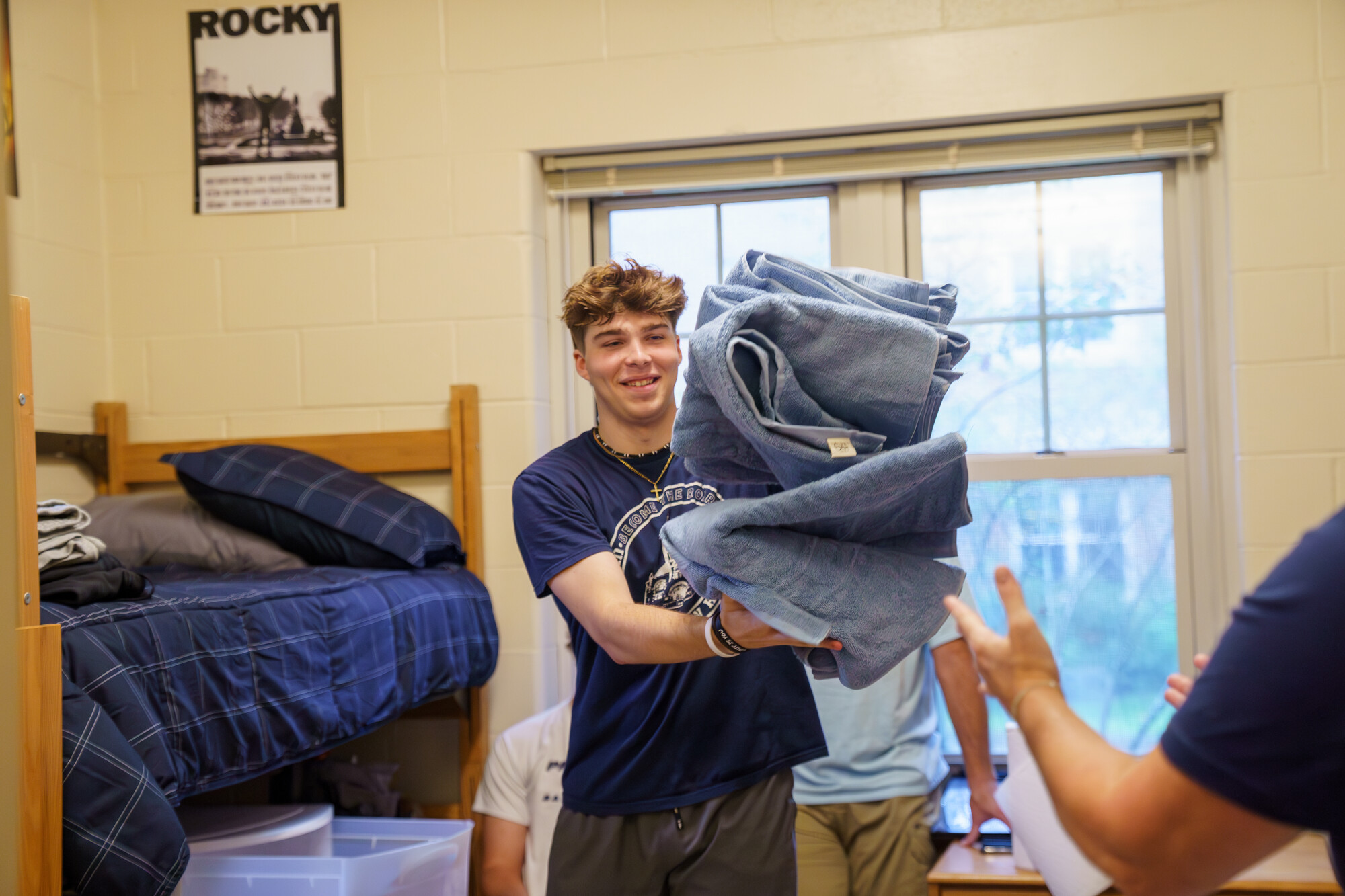 UNH student in residence hall room