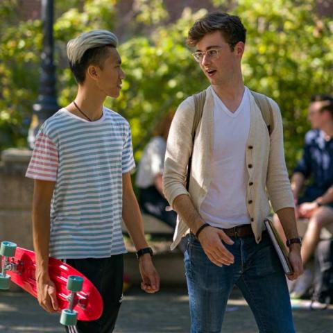 Smith Hall students walking on campus