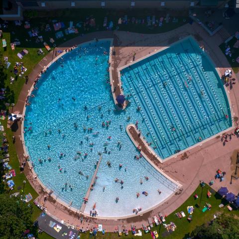 UNH pool aerial view